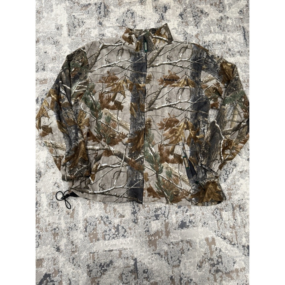 VTG Remington Camo Fleece Jacket Sz Medium Hunting Full Zip 90s Outdoors‎